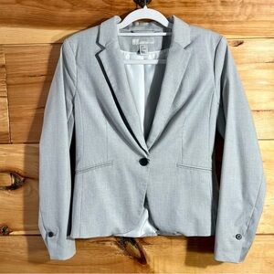 H&M Light Silver Gray Women's 1-Button Blazer Preppy Business Career Classy